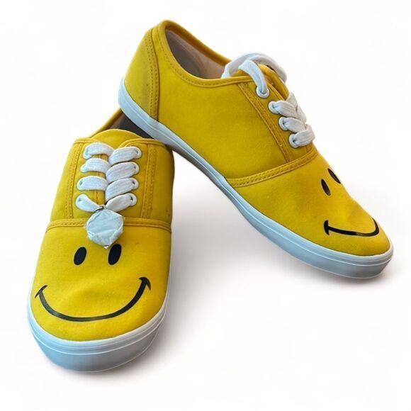 NWOT The Bradford Exchange Yellow “Smile” Sneakers | Dust Bag | Yellow | 6 - Picture 1 of 14